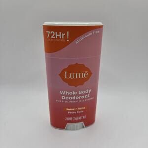 Lume Smooth Solid Whole-Body Deodorant in Peony Rose (2.6 oz) Stick New